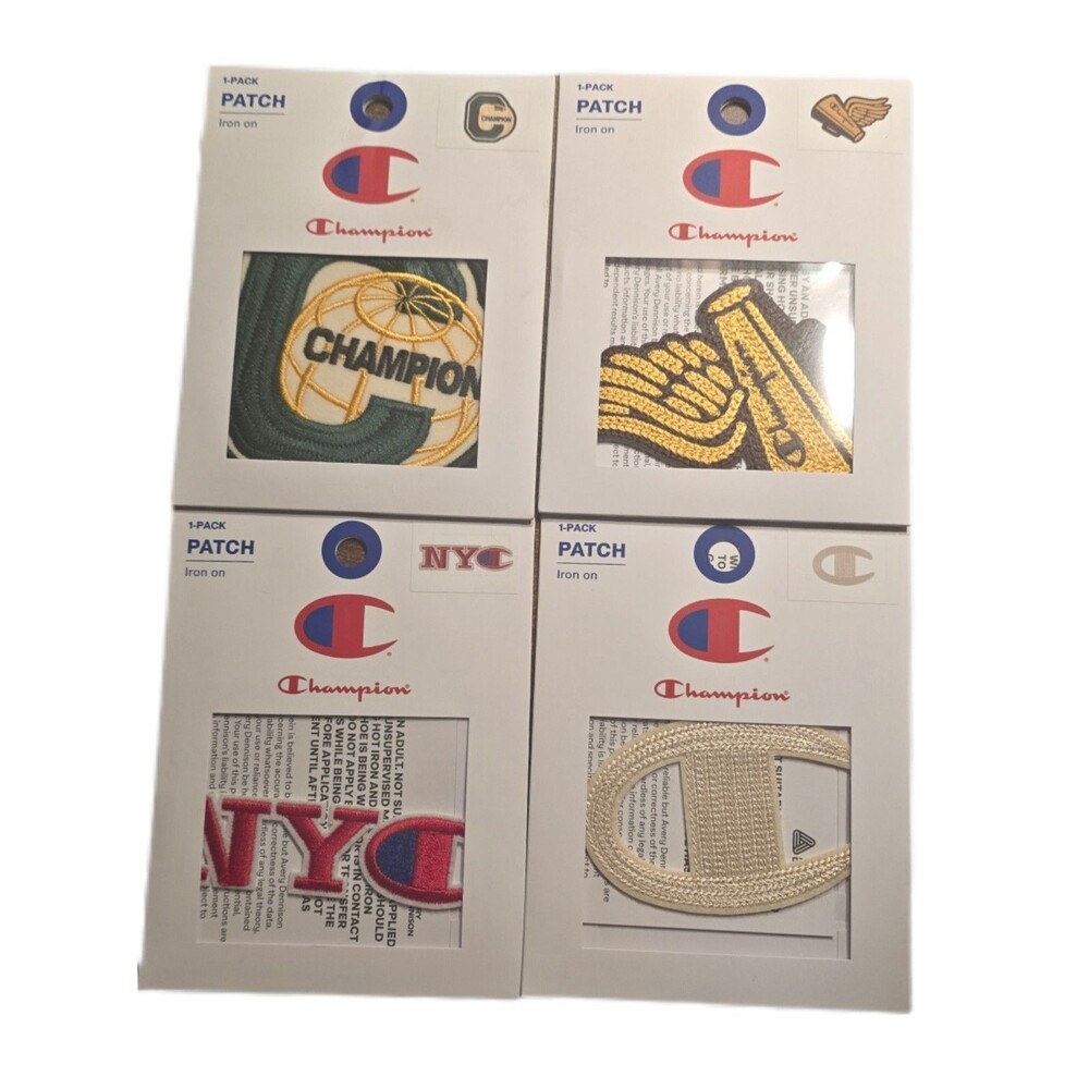 4 Champion Iron On Patches